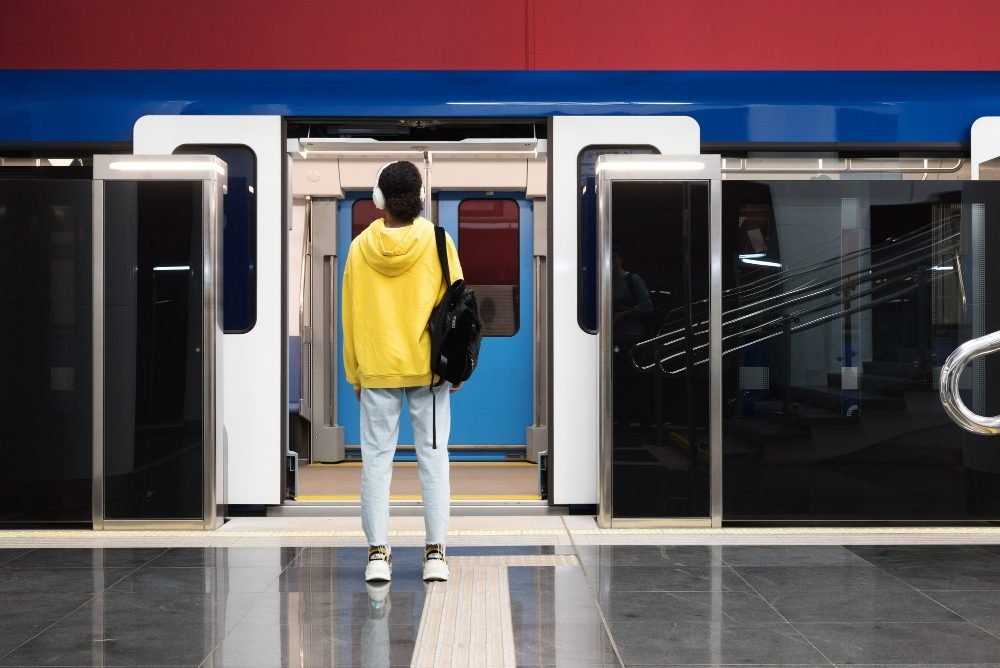 foto de uma pessoa esperando o metrô